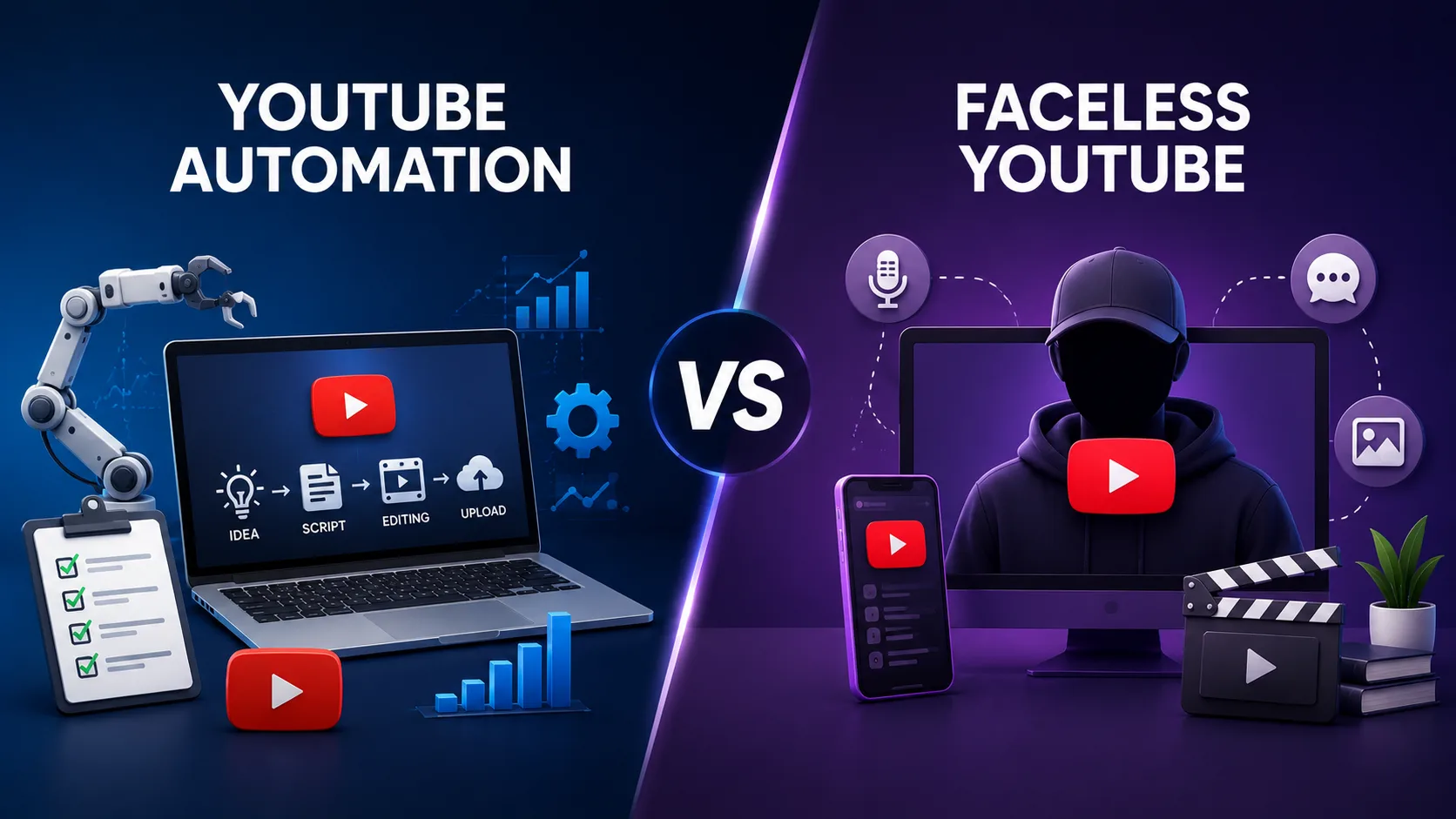 YouTube Automation vs Faceless YouTube: What's the Difference?